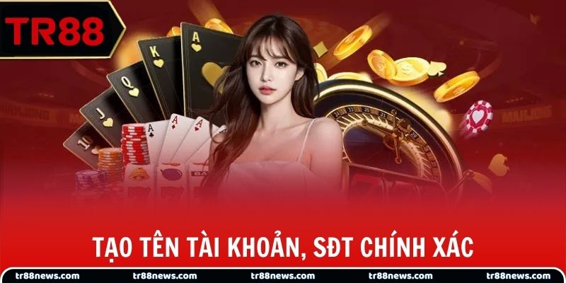 Tạo tên tài khoản, nhập số điện thoại chính xác